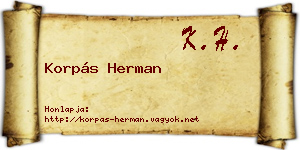 Korpás Herman névjegykártya